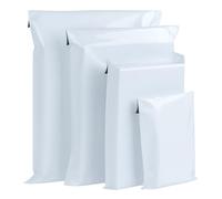 100 Pièces Emballage Colis Vinted, 4 Tailles Enveloppe Plastique Expedition, Auto-Adhésive Pochette Envoie Colis Vinted, Sac Colis Vêtements/Chaussures, Sac Postal Imperméable Blanc