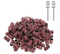 100 Pièces Embouts Manchons pour Ponceuse à Ongle, 80 Grain Bandes de Ponçage Manchons pour Polissage Ongle pour Manucure Pédicure (2*Forets à Ongles)