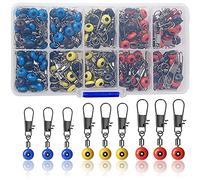 100 Pièces Émerillon de Pêche, Agrafes de Pêche, Haricot Espace de Pêche, Accessoires de Perles de Pêche en Mer, Petit Kit d'Accessoires Pêche Ensemble Pêche Avec Boîte à Pêche, pour Pêche en Mer