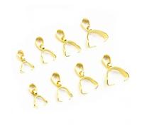 100 pièces en acier inoxydable couleur or pendentif pince Bail fermoirs collier crochets Clips connecteur bijoux à bricoler soi-même faisant trouver des accessoires pour Collier(Gold,5x18mm)