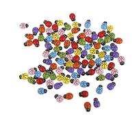 100 Pièces en Bois Abeilles des Décoration Auto- Adhésif Bourdons Bouton Minuscule Peint Flatback Autocollants pour Scrapbooking DIY Party Decor (Couleur Mélangée)