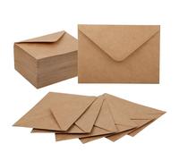 100 pièces Enveloppes en Papier Kraft B6 - Enveloppes 13x18 - Enveloppe Mariage - Covers Faire Part, 120 g/m² Papier Brun, Fermeture Colle Humide, pour Lettres, Cartes, Invitations, etc.