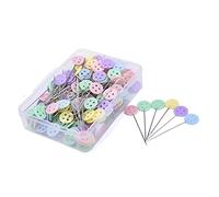 100 pièces épingles de Patchwork de Couture punaises à tête en Plastique punaises de Carte punaises à tête Plate pour punaises de Pouce (Bouton)