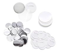 100 pièces Épingles Rondes et Badges à Bouton, 32mm Badge Bouton Broche, pour le Processus de Bricolage des Machines à Boutonner, y Compris les Couvercles Arrière des Boîtiers Métalliques