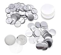 100 pièces Épingles Rondes et Badges à Bouton, 44mm Badge Bouton Broche, pour Le Processus de Bricolage des Machines à Boutonner - Fond d'acier