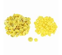 100 pièces étiquette d'oreille de bétail en plastique étiquette d'oreille de bétail Identification animale boucle d'oreille Tagger pour vache bovins mouton chèvres porcs (jaune)