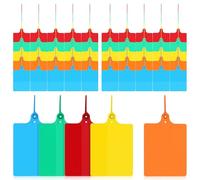 100 Pièces Étiquettes de Chaîne en PP avec Ficelle | Résistantes à L’eau, Installation Facile, Format Adapté, Usage Polyvalent, Lot Pratique pour Vêtements