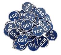 100 Pièces Étiquettes D'identification Numérotées Étiquettes De Porte-clés En Alliage D'aluminium Étiquettes De Stockage Rondes En Métal Numérotées Étiquettes De Numéro De Marquage (numéro 1-100)