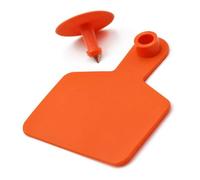 100 pièces étiquettes d'oreille de vache vierges pour l'identification du bétail de vache/cochon étiquettes de précision en TPU pour vaches, porcs, chèvres, moutons (5 couleurs) orange small200pcs