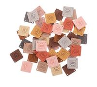 100 Pièces Étiquettes Faites Main Carrées Colorées en Coton, Lot 1-10 de | Finition Professionnelle, Motif en Relief, pour Couture DIY, Tricot et Crochet, Vêtements et Pulls