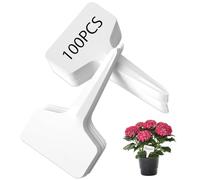 100 Pièces Etiquettes Plantes, Etiquette Potager Pour Plante Semis 10x6cm Type T Plastique de Jardin Résistant Aux Intempéries Blanc Étanche Etiquetage Réutilisable Jardin Exterieur