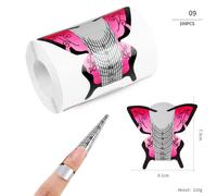 100 Pièces Extension De Gel Uv Formes D'ongles En Acrylique Forme De Constructeur Professionnel Acrylique Pointes D'ongles Français Manucure Pochoir Guide Autocollants