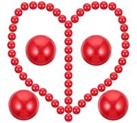 100 Pièces Fausses Perles Rondes Abs sans Trou 14mm | Remplissage de Vase, Base de Bougie, Couleur Rouge, Lot Décoratif Élégant pour Fêtes et Compositions