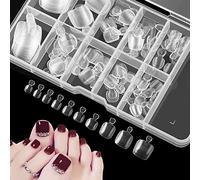 100 Pièces Faux Ongles de Pied en 10 Tailles Faux Ongles d'Orteil Ongle d'Orteil de Faux Ongles d'Orteil Transparents avec Boîte pour Salons(10 Tailles, Transparent)