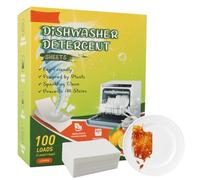 100 Pièces Feuille Lave Vaisselle Bio - Écologique & Plastikfrei, Tablette Lave Vaisselle avec Parfum de Citron, Nettoyage Puissant pour Vaisselle & Ustensiles de Cuisine