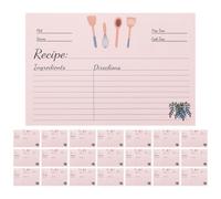 100 Pièces Fiches de Recettes Style Campagne, Double Face | Surface Lisse pour Écriture Nette, Lot Décoratif Vintage, pour Livres de Recettes et Boîtes Présents