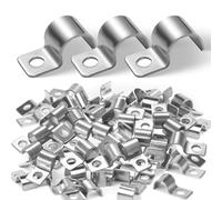 100 Pièces Fixation Cable Electrique Clips Cables Serre Cable Acier Cavalier de Fixations Inoxydable pour la Fixations de Câbles de Fixation Grillage Rigide 8MM