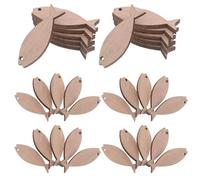 100 Pièces Formes de Poissons en Bois Brut Miniatures | Faciles à Manipuler pour Garçon Fille et Enseignants, Bois Non Peint Grain Visible, pour Fêtes Nautiques