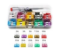 100 pièces fusible de voiture 2A 3A 5A 7.5A 10A 15A 20A 25A 30A 35A AMP Mini lame automatique Micro assortiment de lames de moto avec stylo de Test Câblage de protection