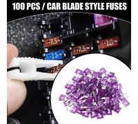 100 Pièces Fusibles Lame de Voiture Universels 3AMP APM/ATM - Protection contre les Courts-Circuits - Voiture, Bateau, Camion, SUV, Camping-Car - Plastique Métal Violet