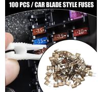 100 Pièces Fusibles Lame de Voiture Universels APM/ATM 7.5AMP - Protection contre les Courts-Circuits - Voiture, Bateau, Camion, SUV, Camping-Car - Plastique Métal Noir
