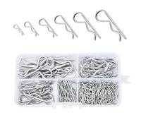 100 pièces goupilles fendues connecteurs à ressort galvanisé type R goupille fendue épingle cheveux vague pour Mécanique