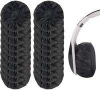 100 Pièces Hygiénique Couvre-Oreillettes Jetables Couvre-Oreillettes pour Casque pour la Plupart des Écouteurs avec Coussinets de 10 à 12 cm (Noir)