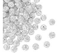 100 Pièces Intercalaire Perles Strass de 12mm pour la Fabrication de Bijoux en Boule de Stylo Perles Rondes pour Bracelet Perles pour Fabrication Bijoux Perles Intercalaires pour Bracelet