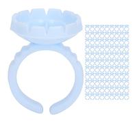 100 pièces jetable cils colle anneau tasse forte praticité écologique doigts différentes tailles (Bleu 100 pièces par paquet)