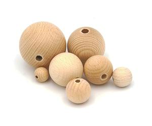 100 pièces JOWE® Boules en bois de hêtre avec perçage, Diamètre 15 mm - Bille en bois made in Austria