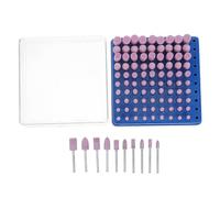 100 Pièces Kit de Têtes de Meulage en Corindon Rouge, Queue 3 MM | Finition Précise et Ébavurage, Usage Polyvalent pour Outils Rotatifs, Métal et Bijoux