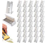 100 pièces Lames De Rechange pour Grattoir, Carbone Grattoir Plaque Vitrocéramique, 40mm*20mm Grattoir Plaque Induction, Argent Lame Grattoir pour Vitre, Plaque à Induction, Voiture, Miroir