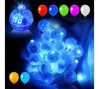 100 Pièces Led Ballon Lumineux,Rond Boule Lumineuse,Réutilisable Ballon Led,Mini Led Sans Fil Convient Pour Anniversaire,Mariage,Halloween,Noël Décoration(Bleu)