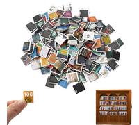100 Pièces Livres Miniatures, Maison Miniature en Bois pour Maison de Poupée, 1:12 Objet Diorama Miniature Inséré dans Bibliothèque, Décoration Creative pour Interieur avec Details Exquis