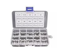 100 pièces/lot ensemble Kit 5x20mm fusible Kits assortis bricolage Tube de verre à soufflage rapide fusibles en verre à soufflage rapide 0.2A-20A Câblage de protection