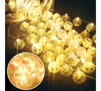 100 Pièces Lumières de ballon LED, Blanc Chaud mini ballons Lampes LED, lumière de fête de ballon LED, Rond ballons lumineux pour anniversaire, mariage, Noël, nouvel an, décoration de carnaval