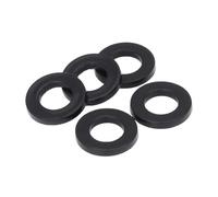 100 pièces M2 .5 M3 M4 M5 M6 M8 M10 M12 blanc noir en plastique Nylon rondelle plate plaine entretoise isolation joint cale anneau isolant(Black,M5x10x1mm)