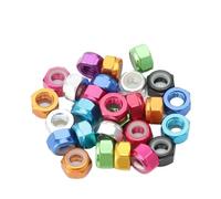 100 pièces M2 M2.5 M3 M4 M5 M6 M8 écrou hexagonal en aluminium anodisé noir rouge vert bleu écrous hexagonaux en Nylon autobloquants en aluminium(Black,M4 (100pcs))