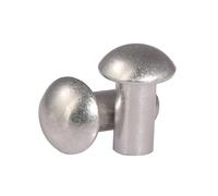 100 Pièces M2 Rivets Solides, Rivets Fixes Demi Ronds en Aluminium pour Réparation de Machines, Assemblage Métallique, Bricolage, Professionnels(M2X4mm)