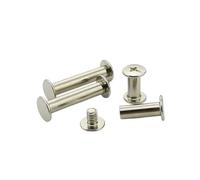 100 pièces M5 Snap Rivet Chicago vis sexe compte boulon livre reliure poste vis en acier nickelé(4mm)