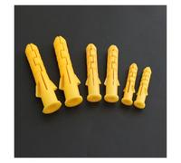 100 pièces M6 M8 M10 ancre en plastique nervuré étendre les bouchons de Tube de tuyau d'expansion des ongles en caoutchouc vis de cloison sèche travail du bois couleur jaune(100PCS,10mm)