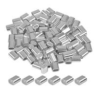 100 Pièces Manchons en Aluminium Ovale, Clip à Sertir en Aluminium, Ovale Manchons de Câble en Aluminium, Ferrules à Virole pour Câbles, Corde en Acier Inoxydable (3 mm)