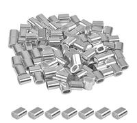 100 Pièces Manchons en Aluminium Ovale, Clip à Sertir en Aluminium, Ovale Manchons de Câble en Aluminium, Ferrules à Virole pour Câbles, Corde en Acier Inoxydable (2 mm)