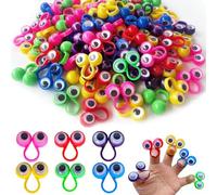 100 Pièces Marionnettes à Doigts Oeil Doigt Marionnette | Bagues Googly Eye Doigt Marionnettes à Main Plastique Yeux Doigts Convient aux Représentations sur Scène aux Contes Couleur