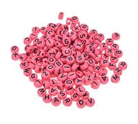 100 pièces mélanger lettre perles rose anglais rond Alphabet perles acryliques fabrication de bijoux à bricoler soi-même pour accessoires de Bracelet faits à la mainIntelligent et attrayant.