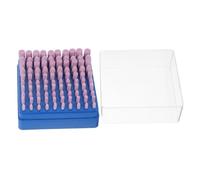 100 Pièces Meule Abrasive Montée 3mm en Corindon Rouge | Kit de Ponçage, Queue 3mm, Alliage de Zinc et Plastique, Atelier Auto et Bricolage