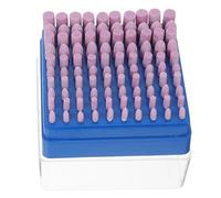 100 Pièces Meule de Ponçage Montée en Corindon Rouge, Queue 3mm | Alliage de Zinc et Plastique, Finition Précise sur Surfaces Métalliques, Atelier, Réparation Auto