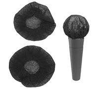 100 pièces Microphone Cove, Non tissé Microphone à main pare-brise capuchon de protection enveloppé Mike couverture pour enregistrement karaoké Ktv (Noire)