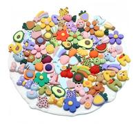 100 pièces mignon slime charmes ensemble mixte résine Flatback faisant des fournitures pour bricolage artisanat fabrication et ornement Scrapbooking perles assorties bonbons fruits gâteau ornement