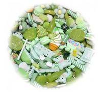 100 pièces mignon slime charmes ensemble mixte résine Flatback faisant des fournitures pour bricolage artisanat fabrication et ornement Scrapbooking perles assorties bonbons fruits gâteau ornement